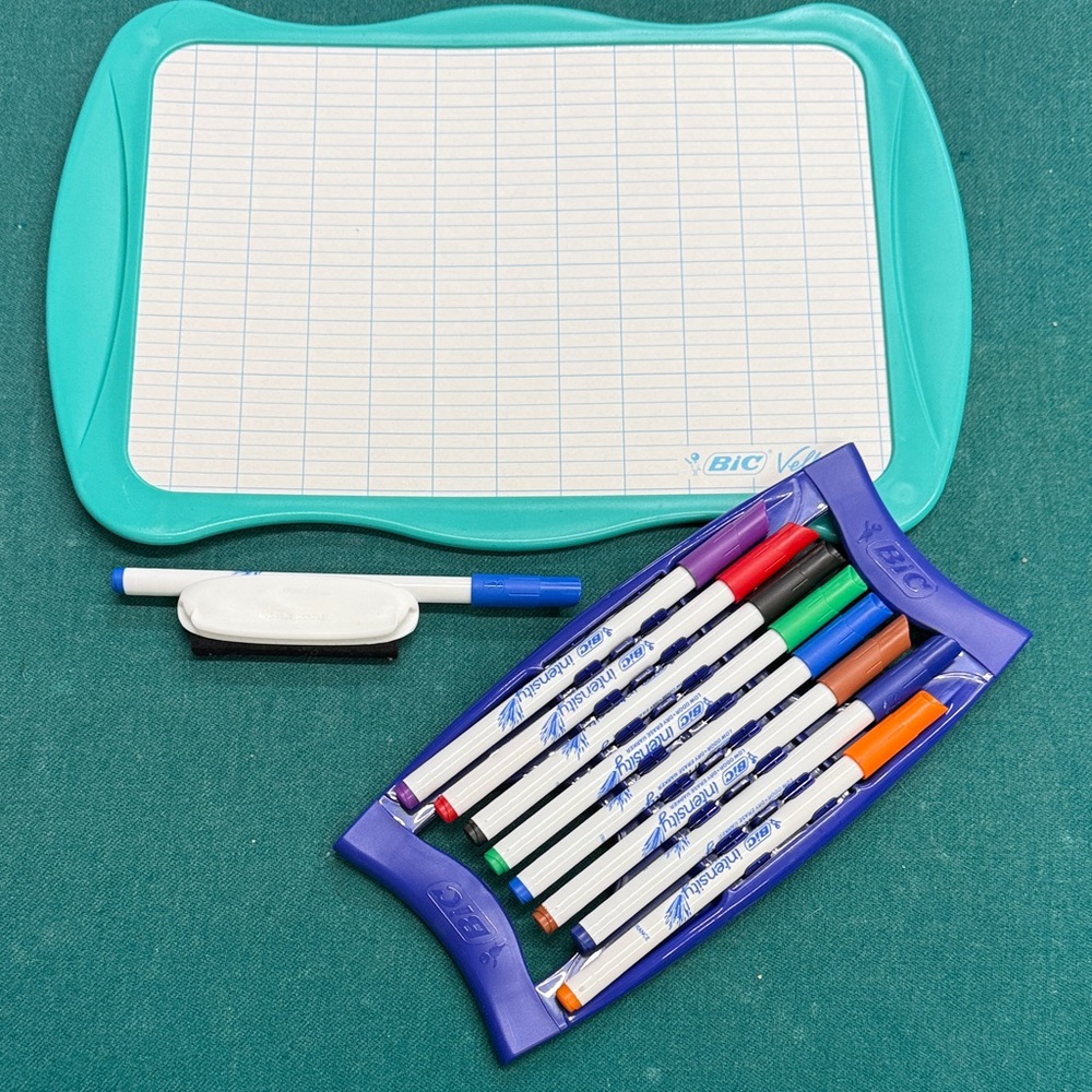 BIC Velleda Teal Magnetic Dry-Erase Board with Multicolor Marker Set